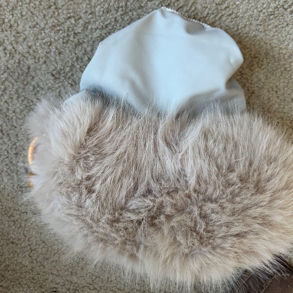 Boho Faux Fur Hobo with Beaded Handles NWOT - Picture 7 of 10